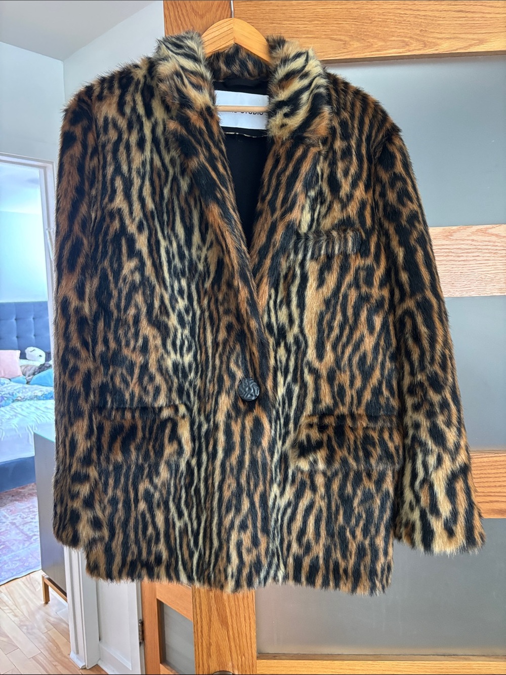 Stand Studio Animal Print Faux Fur Coat size 36 (6 u.s.)